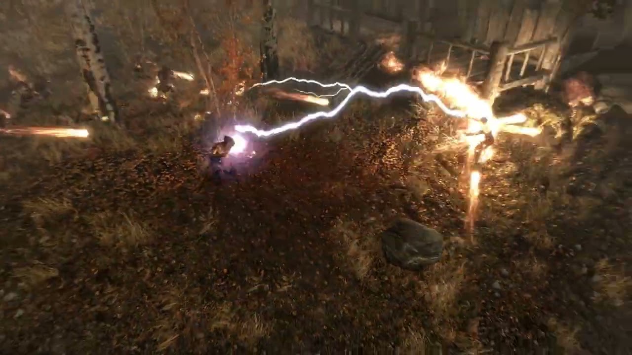 Skyrim Battles - Nightlord Vampire vs 30 Imperial Mages