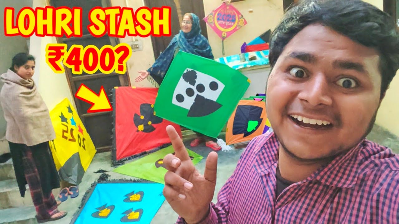 LOHRI STASH KITE SHOPPING 😱 *Worth ₹400? 3 Tawa Kites || Kite Looting On Roof Big Kite