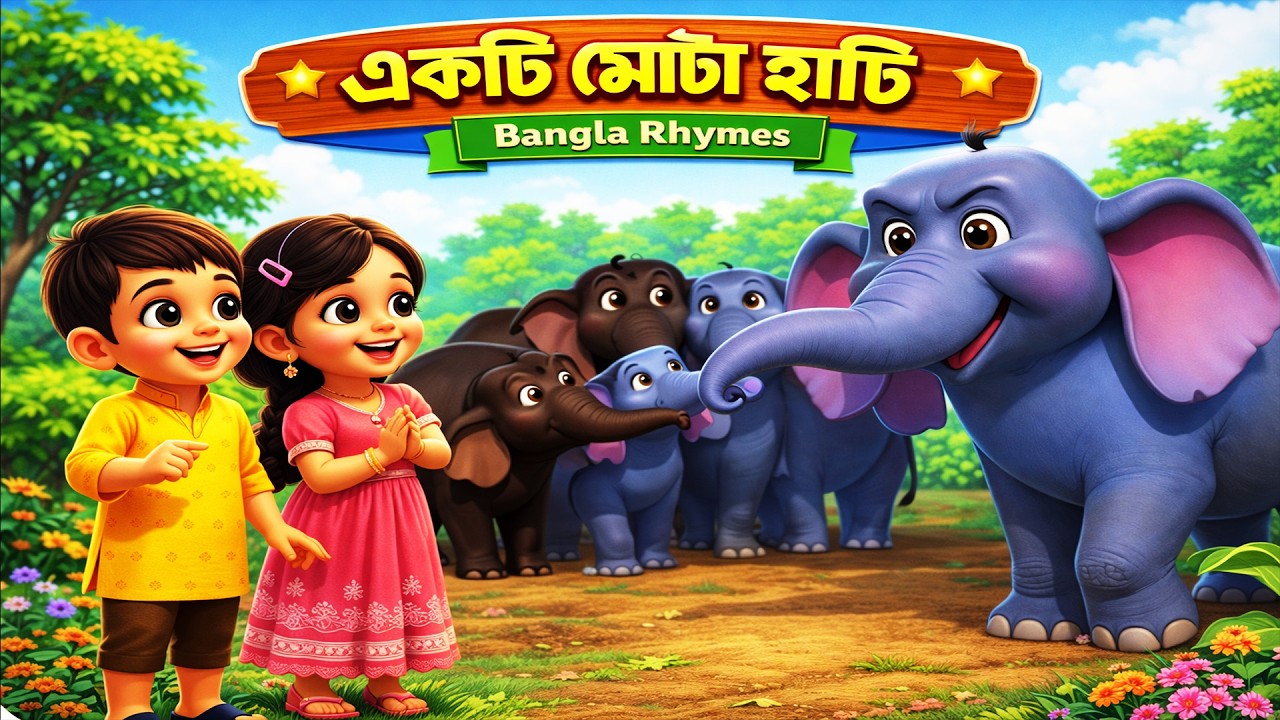 Ekta Mota Hathi | Bengali Rhymes | একটি মোটা হাতি  | Bangla Rhymes for Kids | Bengali #AIViralDoctor