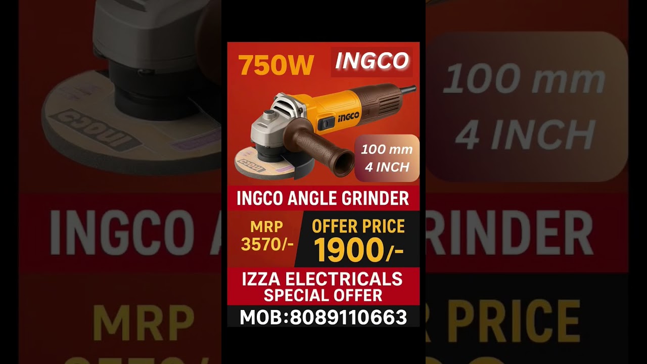 ⚡ INGCO 750W Grinder ⚡MRP ₹3570/- 👉 OFFER ₹1900/- 😲📞 8089110663#shorts