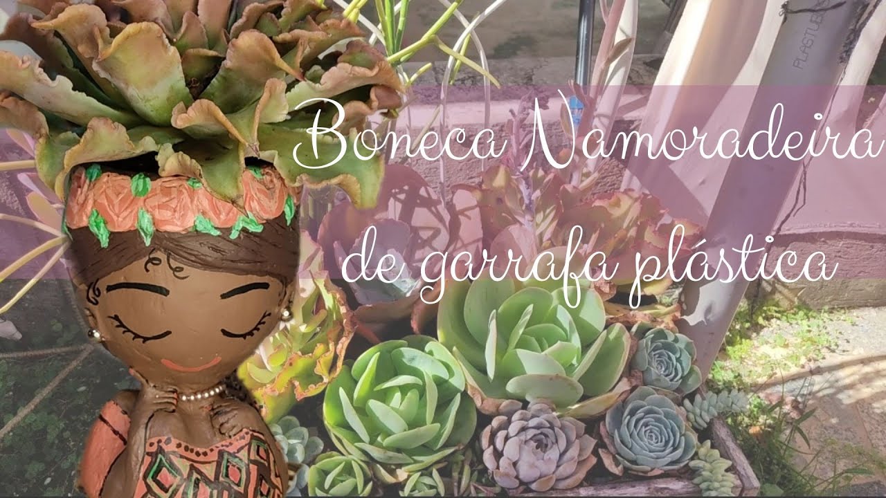 Fiz uma linda boneca namoradeira para uma rainha africana - com garrafa plástica - Tutorial completo