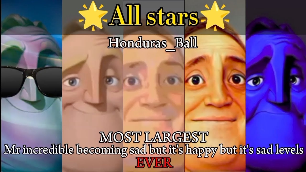 Mr incredible becoming sad but it's happy but it's sad all stars