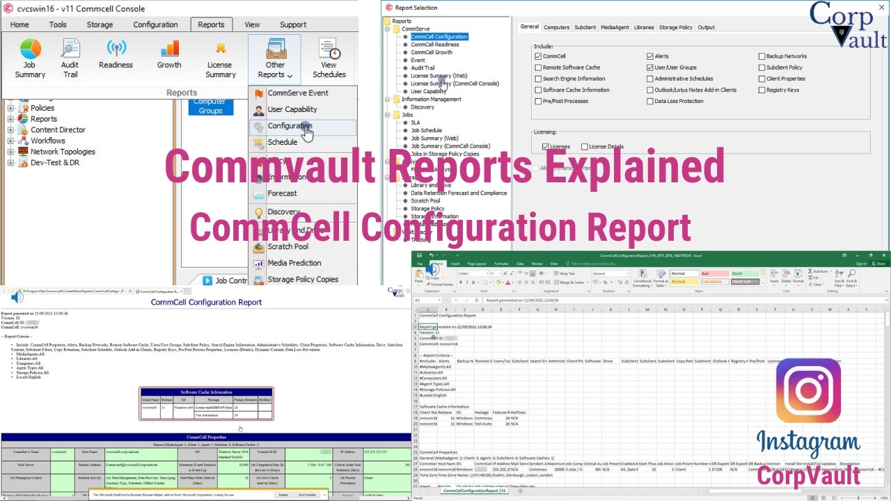 #Commvault - Reports - CommServe - CommCell Configuration (Part-03)