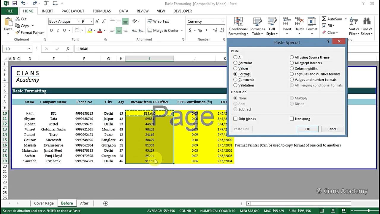 03 01  Basic, Number, Currency and Date formatting