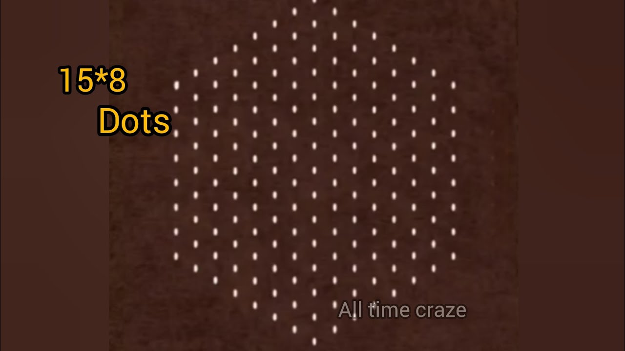 15*8 Dots Rangoli /Sankranthi Chukkala Muggulu/Diwali Muggulu/Thipkyanchi rangoli/dasara rangoli 