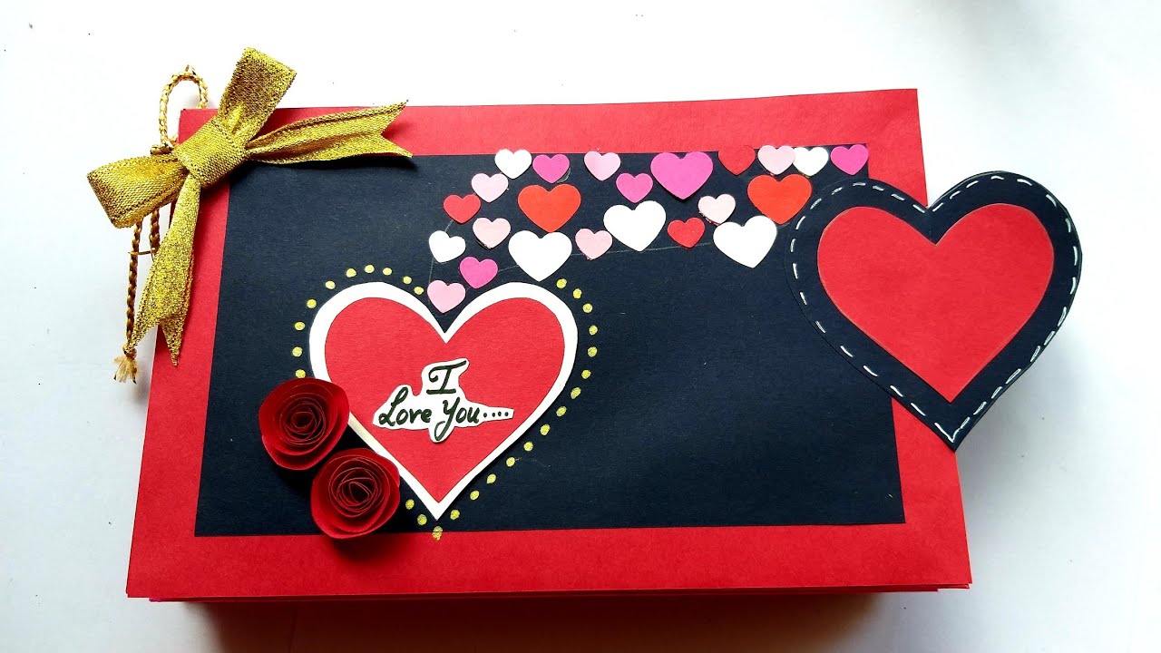 Valentine's Day Scrapbook making / Tutorial /How to make birthday Scrapbook Tutorial Idea