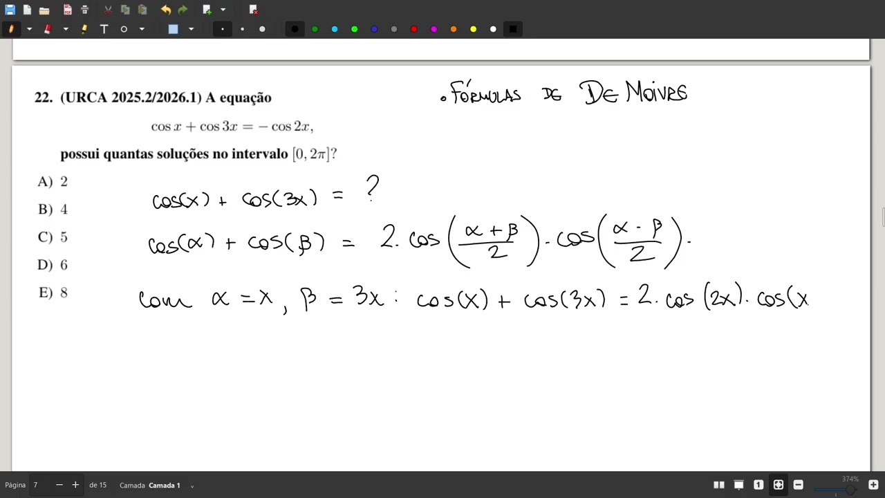 Parte 2 - Resolução URCA 2025.2/2026.1 - Matemática - Pedro Castro