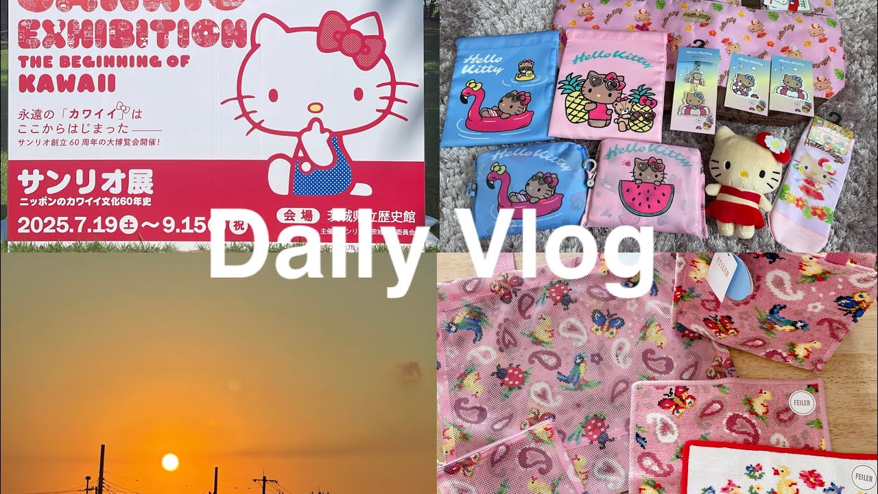 【主婦vlog】サンリオ展🍎FEILER購入品🦋ハイジ🐥キティちゃん🌺