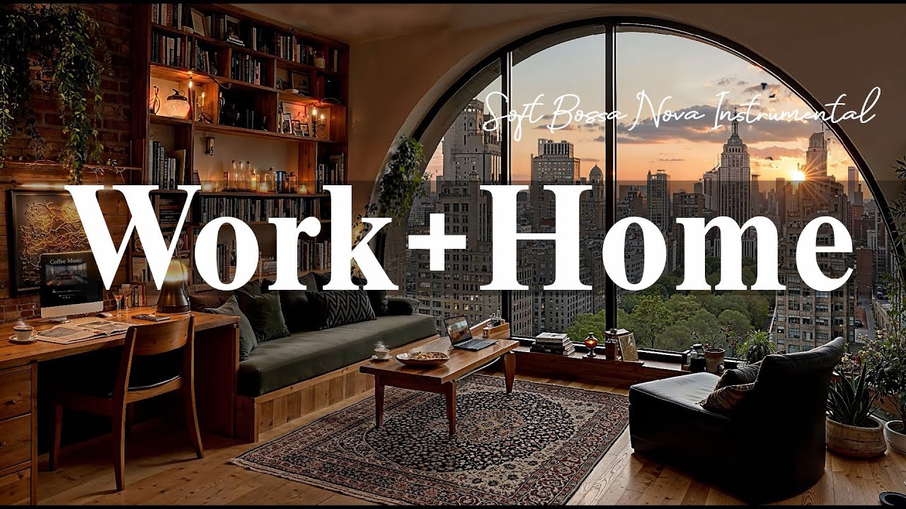 Work From Home ☕ Relaxing Jazz Cafe Music & Soft Bossa Nova Instrumental for Positive Moods