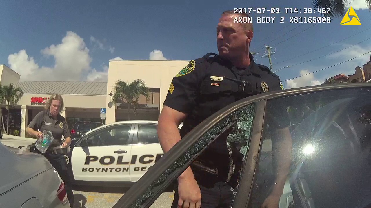 BBPD body camera video of dog rescued from hot car