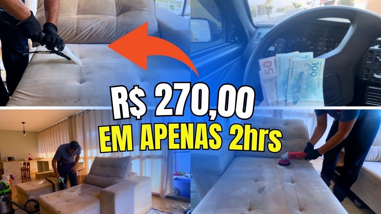 💸 Faturei R$270,00 em apenas 2 Horas de Serviço | Higienização de estofados dá dinheiro