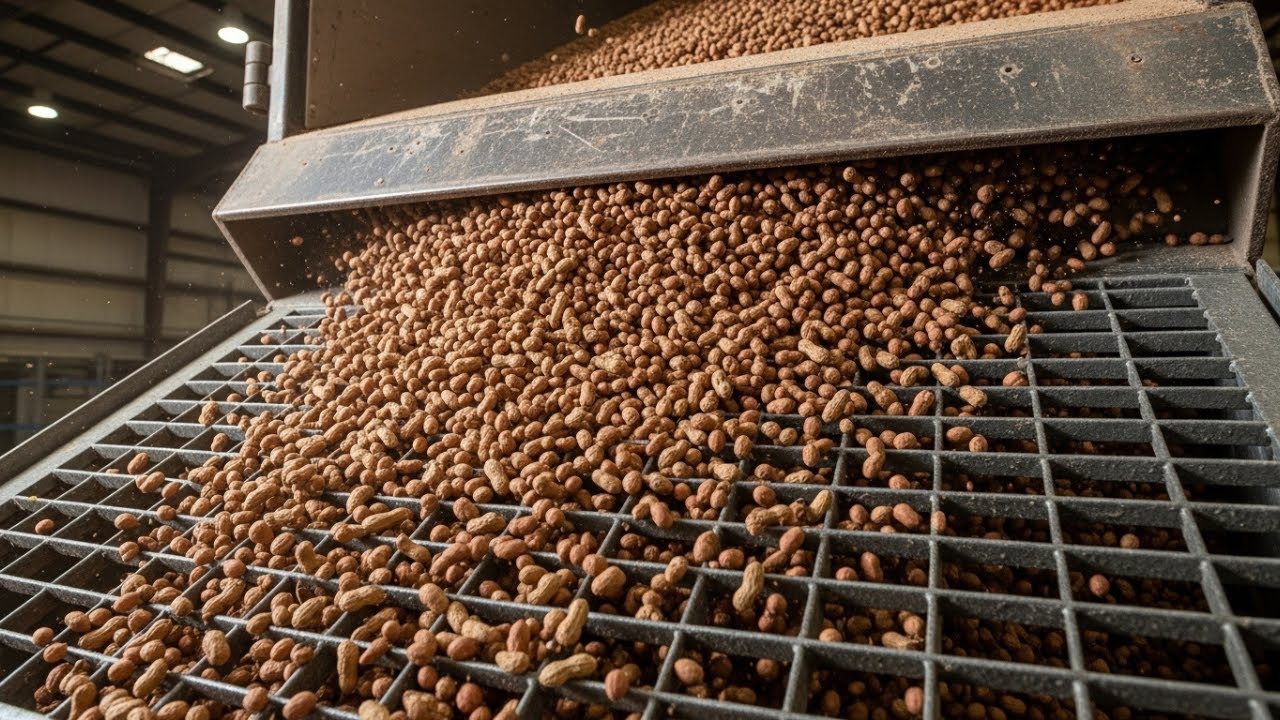 A factory is refining peanuts into oil