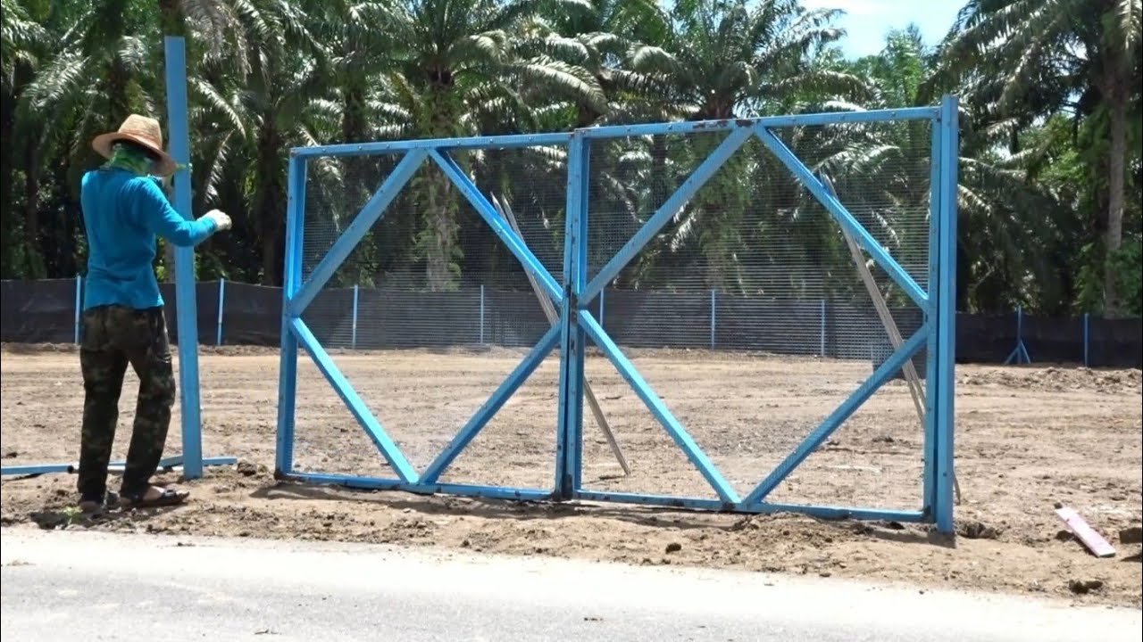 Building farm gate from C Channel steel  | ep14 |  Pasang pintu pagar kebun dari besi C Channel
