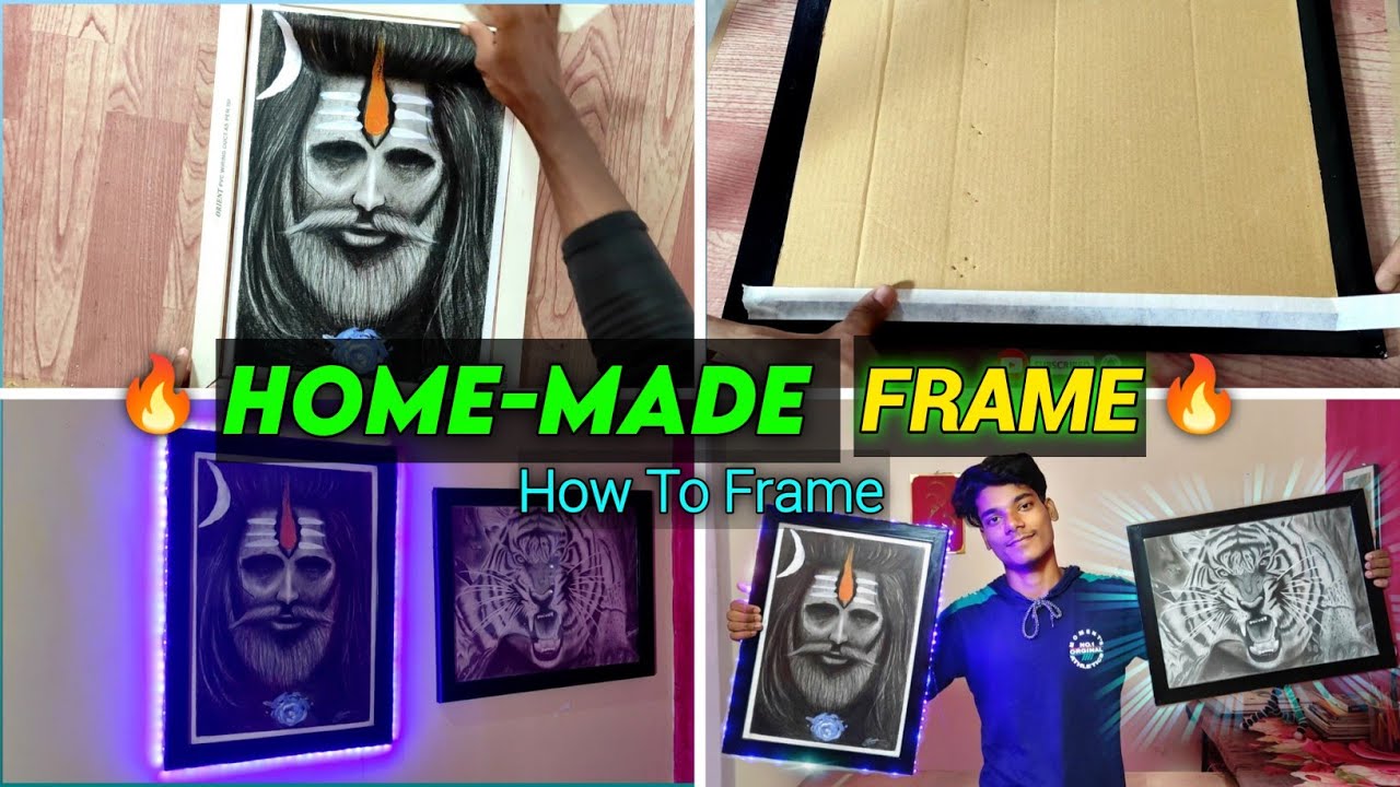 How To Frame Your Drawing At Home 🔥| Homemade Frame Only ₹-25 Me