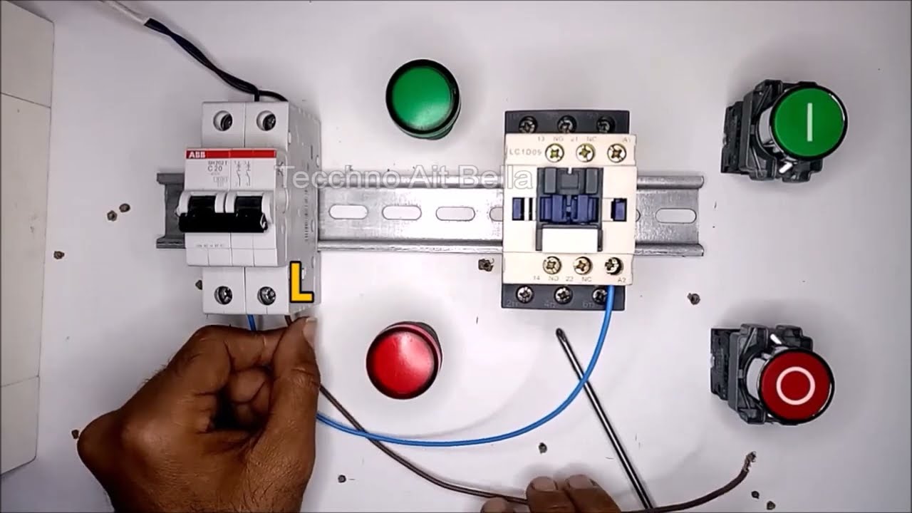signalisation pour contacteur تركيب مصابيح مؤشرة للكونتكتور bouton On / Off #electric #installation