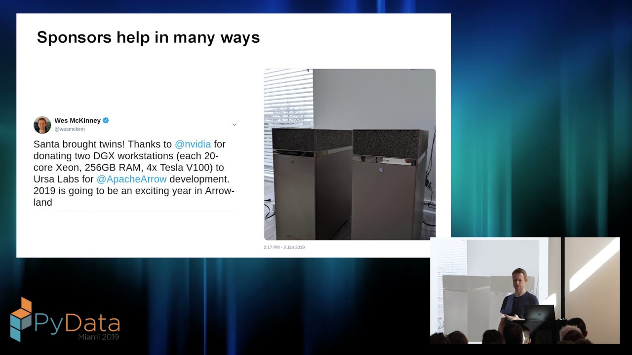 Wes McKinney: Ursa Labs and Apache Arrow in 2019 | PyData Miami 2019
