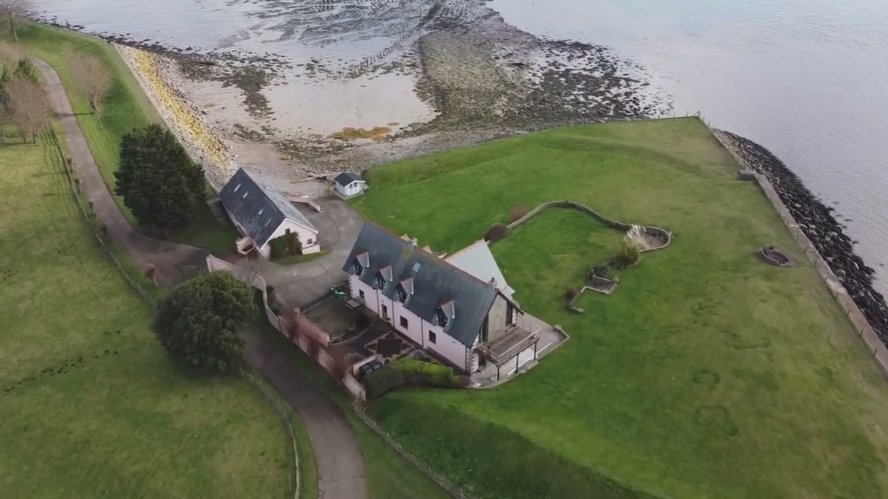 Drone footage. Newport, South Wales, Seawall, Goldcliff.