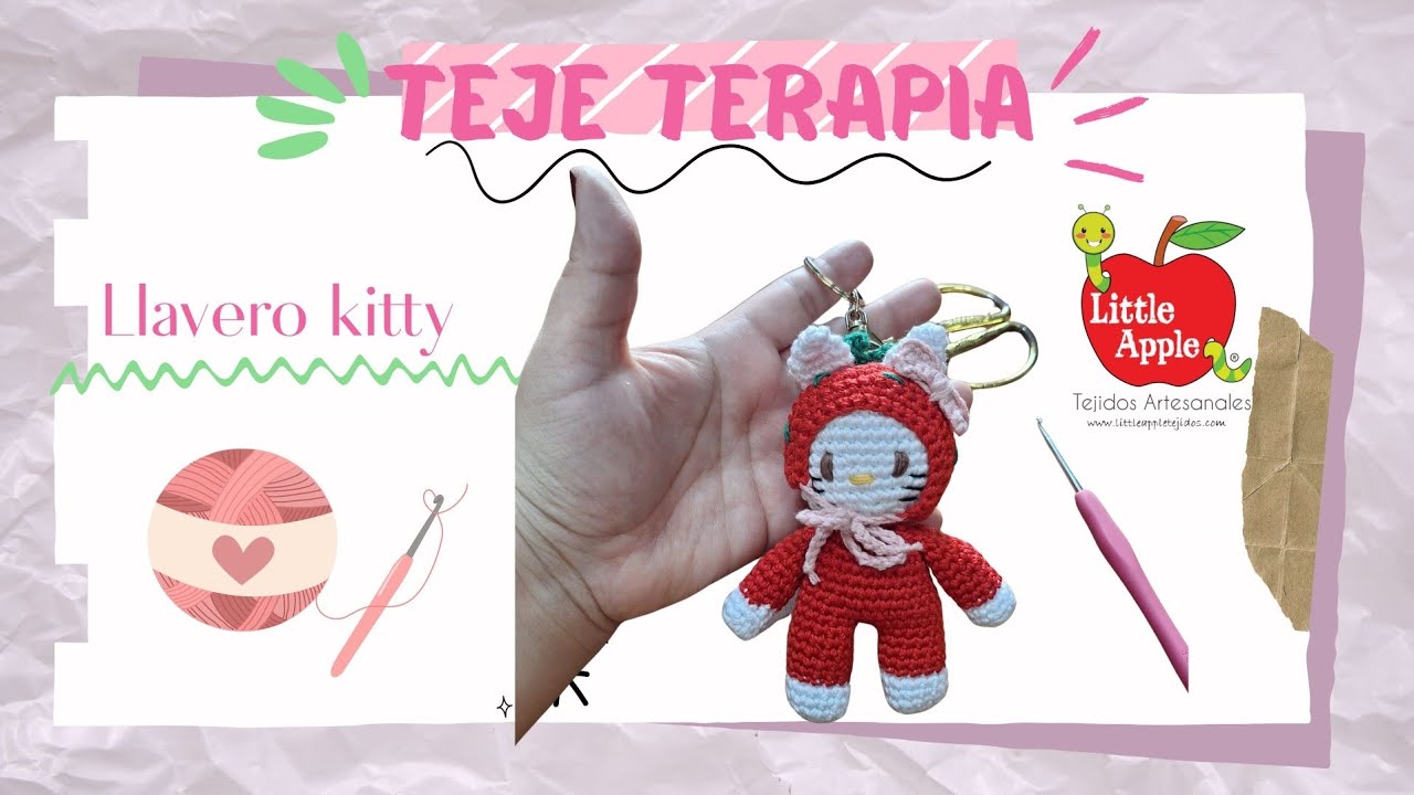 Tutotial rapido para elaborar Llaveros de Kitty, patron en el mismo video 💕🧶