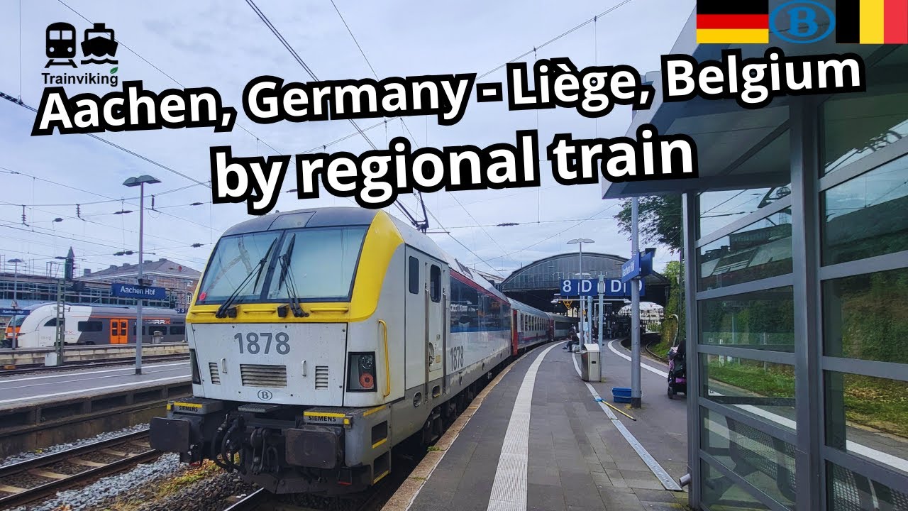 Aachen Germany - Liège Belgium on board of the SNCB / NMBS local train RE29 in the Euregio