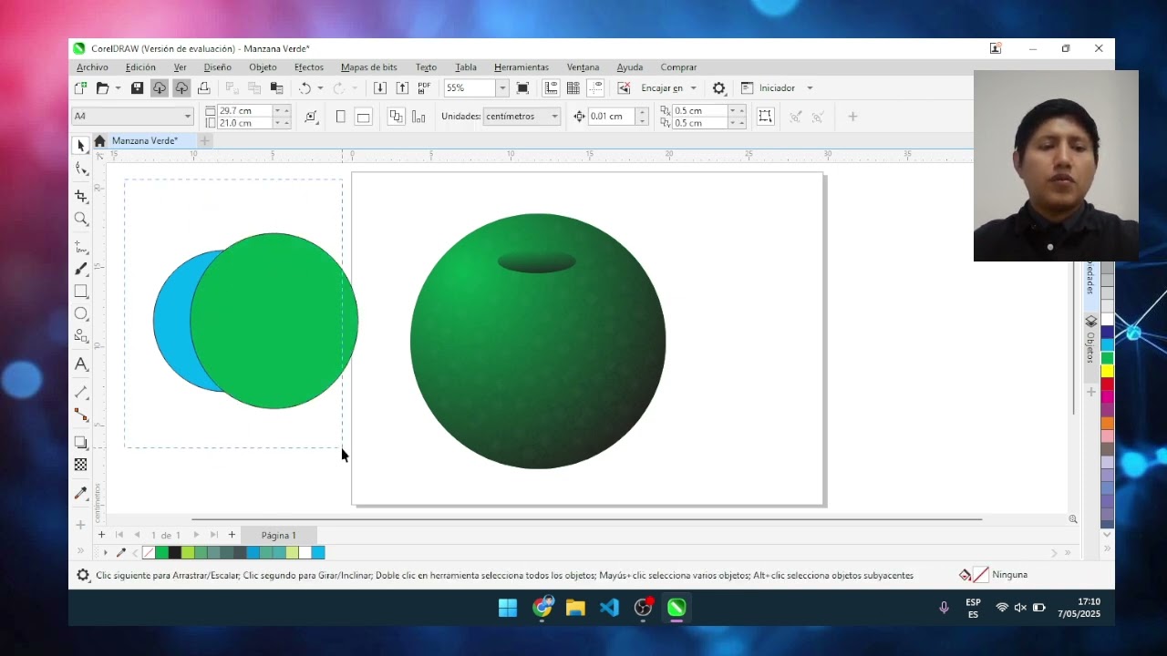 🎨 Creación de una manzana verde realista en CorelDRAW 🍏 | Miguel Abad