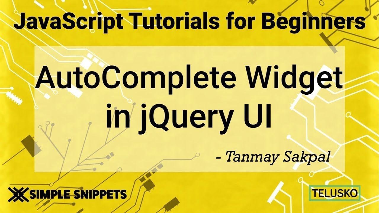 Autocomplete Widget in JQuery UI  2019
