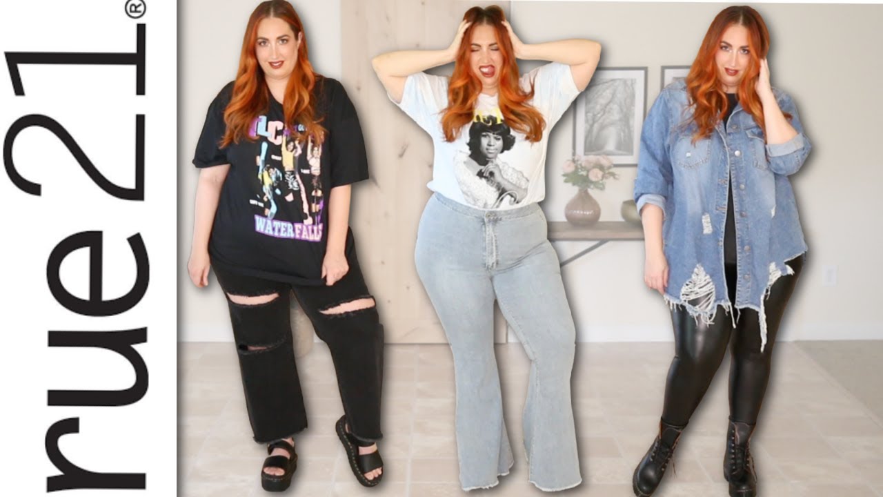 BAND TEES AND COOL DENIM | RUE 21 Plus Size Try On Haul