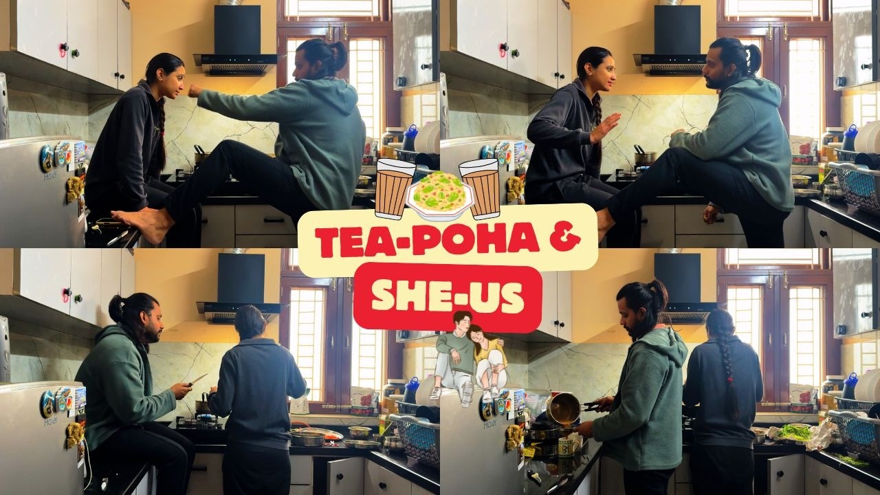 Cinematic Kitchen Date🧑🏻‍❤️‍💋‍👩🏻TEA - SHE - POHA - US💖 | SAYING GOODBYE TO LADDU GOPAL 🥺🙏