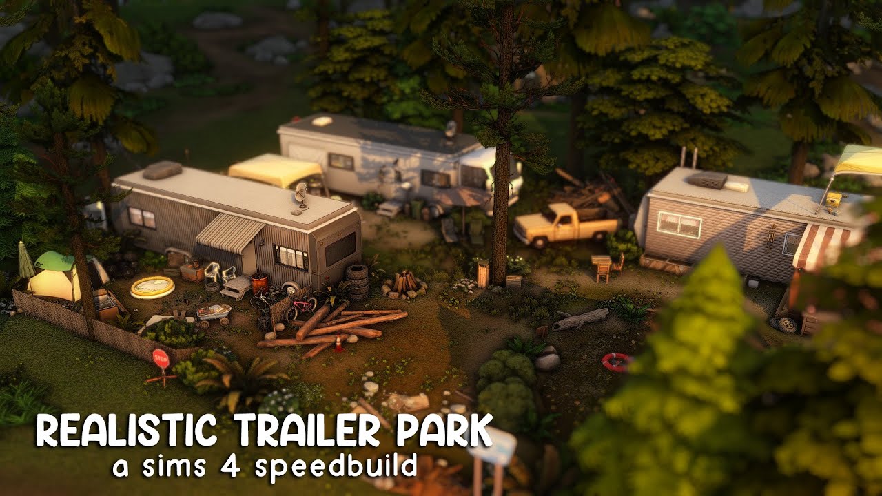 realistic trailer park | sims 4 speedbuild (with cc)