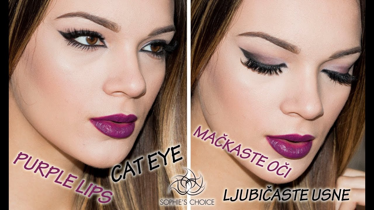 Cat eye for all eyeshapes & Purple Lip | Mačkaste oči za svaki oblik očiju