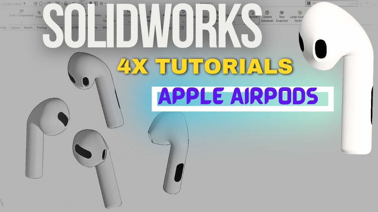 SolidWorks Surface Tutorial | Apple Airpods | Model and Design Apple airpods in solidworks