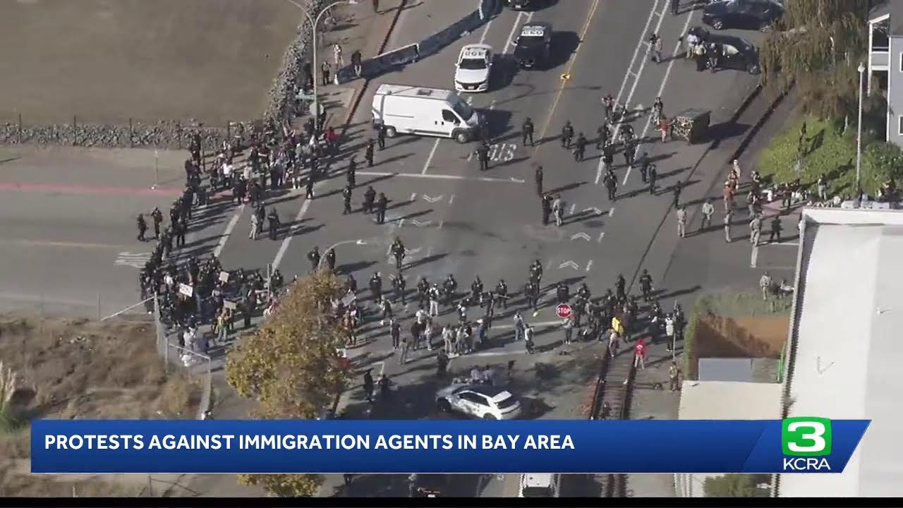 LIVE | Here's an aerial view of Oakland protests over immigration agents in the Bay Area