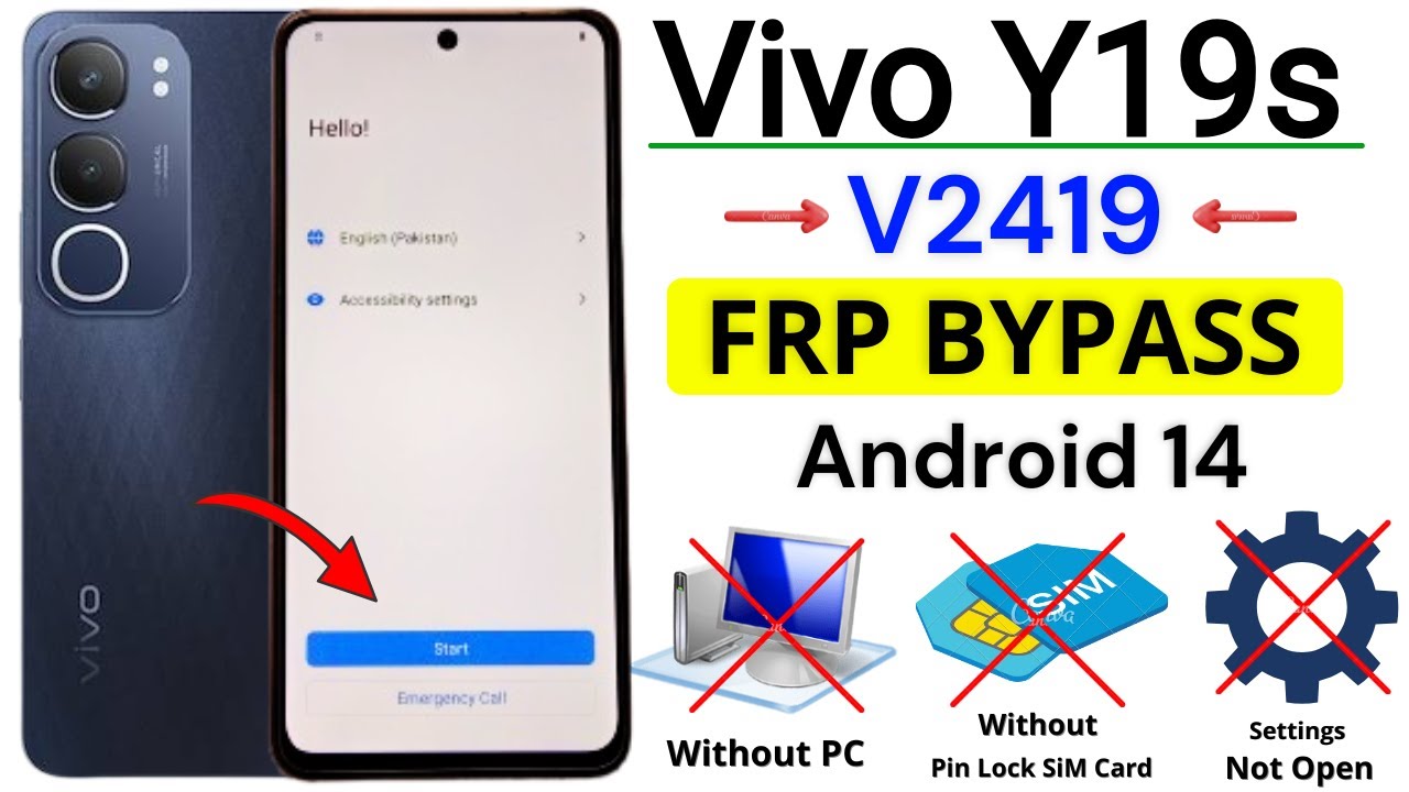 Vivo Y19s Frp Bypass Android 14 | Vivo Y19s (V2419) FRP Unlock/Google Account Remove Without Pc