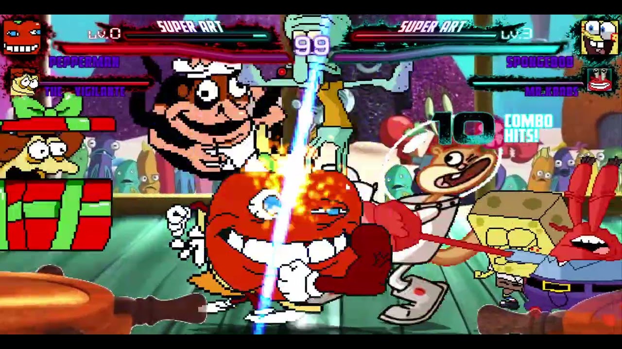 M.U.G.E.N: Pizza Tower Bosses Vs. Team SpongeBob