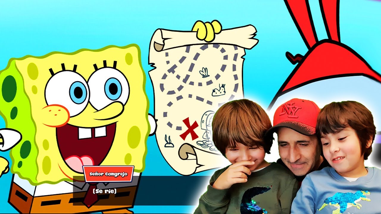 BOB ESPONJA a la CAZA del TESORO en la caza de la CANGREBURGER con Dani y Evan