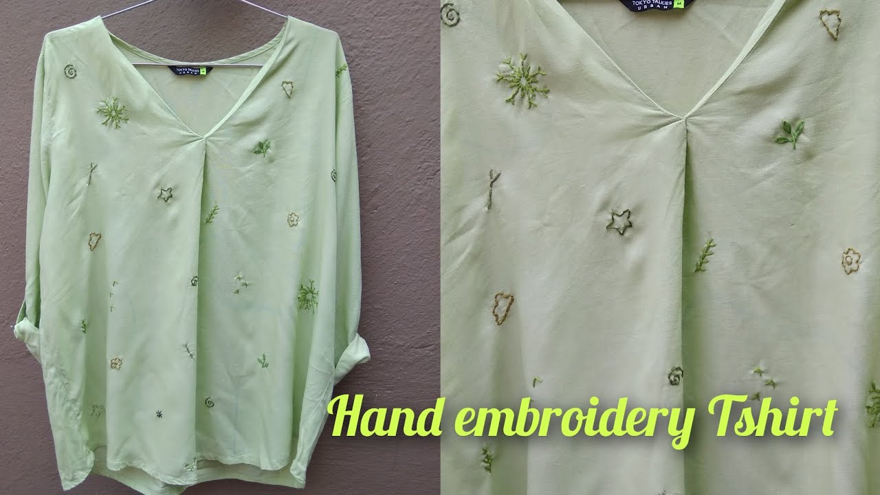 Easy embroidery design/Embroidery Tshirt Design Tutorial/Back Stitch @StitchExplore 