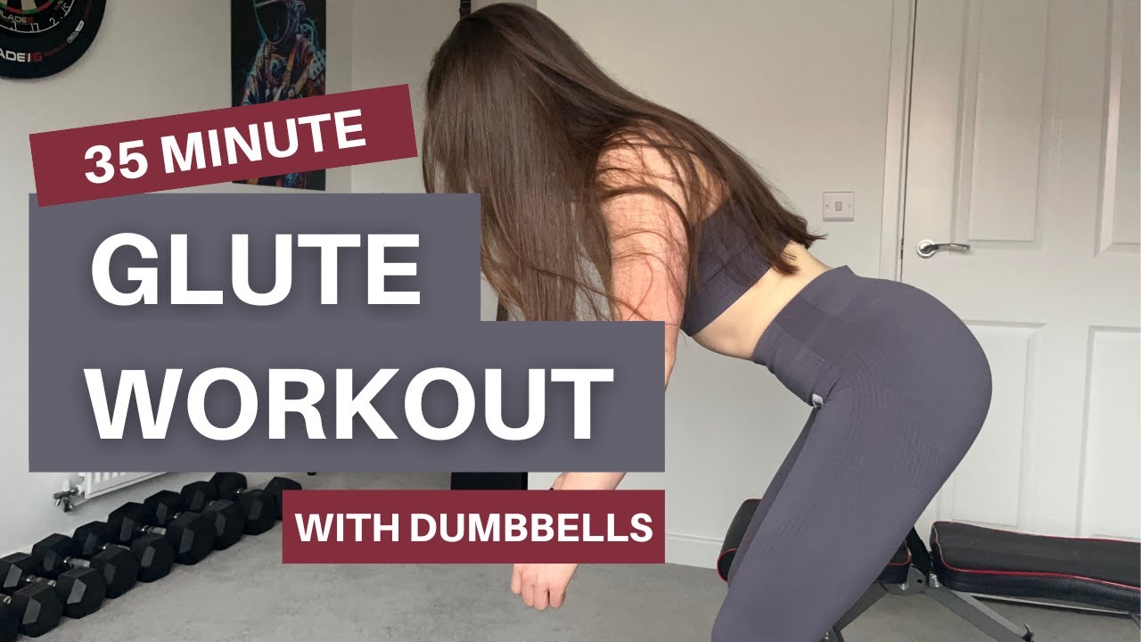 35 MIN GLUTE WORKOUT at home with Dumbbells | Booty BURNER