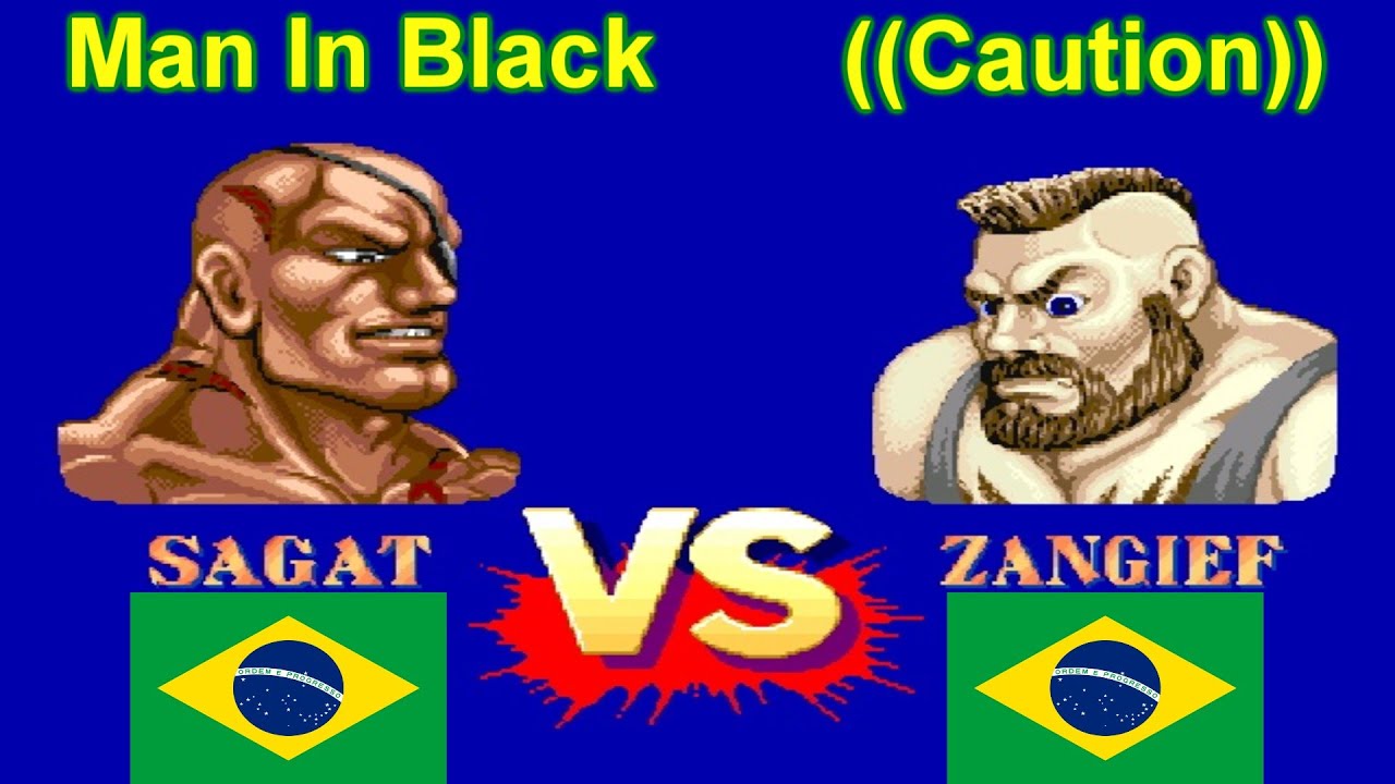 Street Fighter II': Champion Edition - Man In Black vs ((Caution))