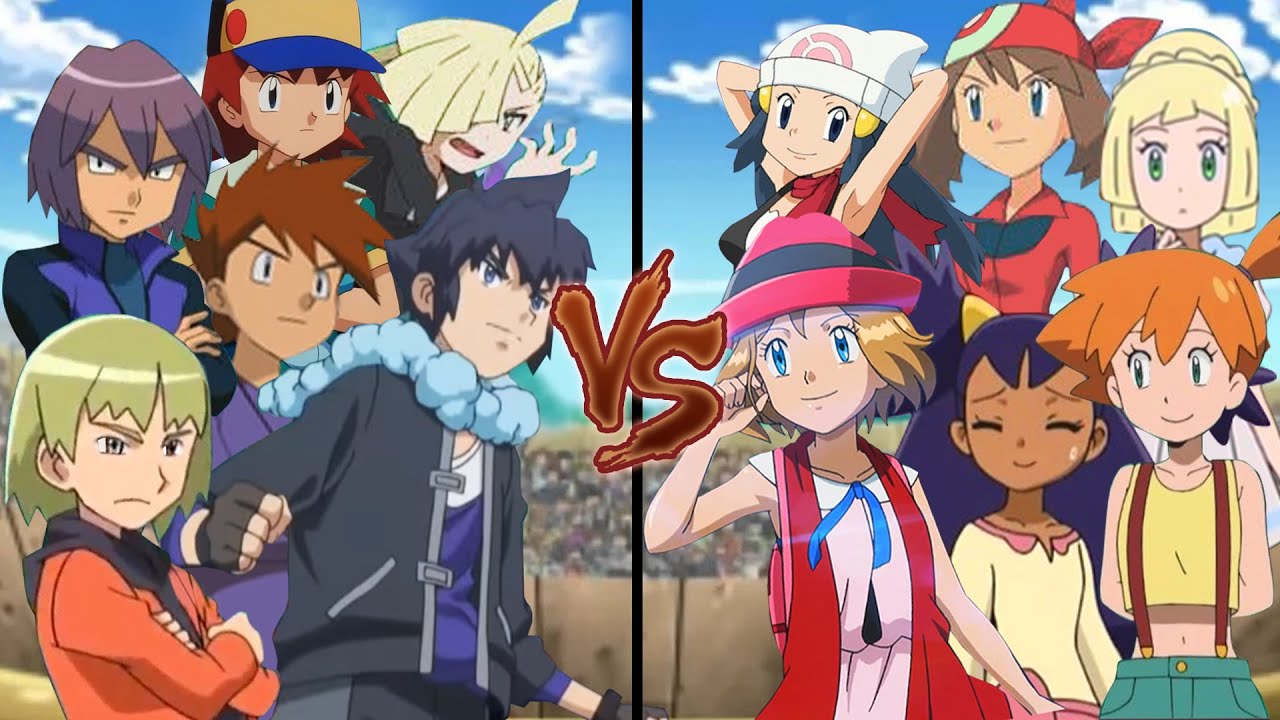 Pokemon Characters Battle: Ash Rival Vs Ash Waifus (Alain, Gary, Paul Vs Misty, Serena, May, etc)