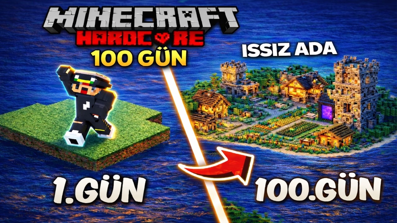 Minecraft'ın En Issız Adasında Hayatta Kalmak... (Minecraft Hardcore)