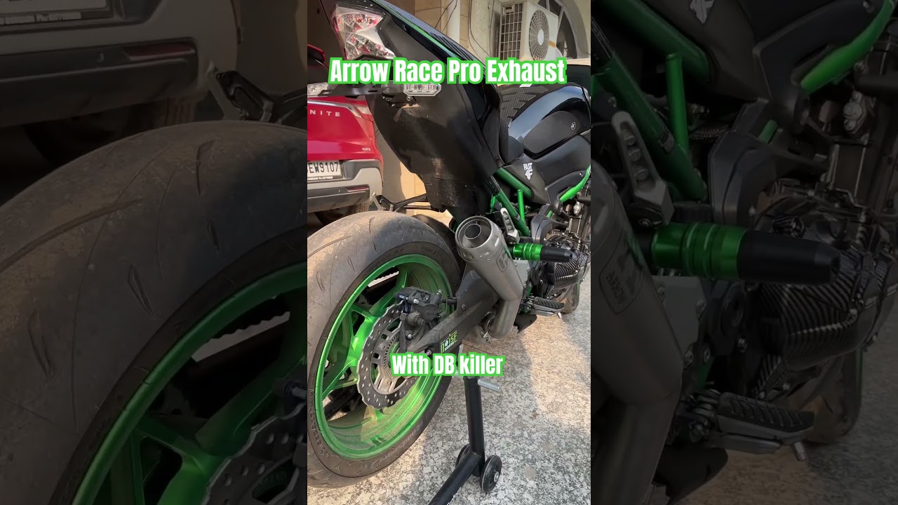 Arrow Race Pro exhaust with and without db killer #z900 #kawasakiz900 #kawasaki #arrowexhaust