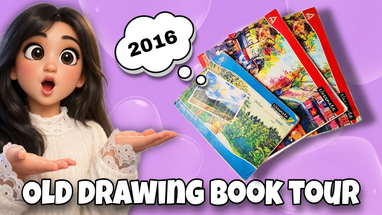 10 YEARS OLD DRAWING BOOK TOUR 😱 