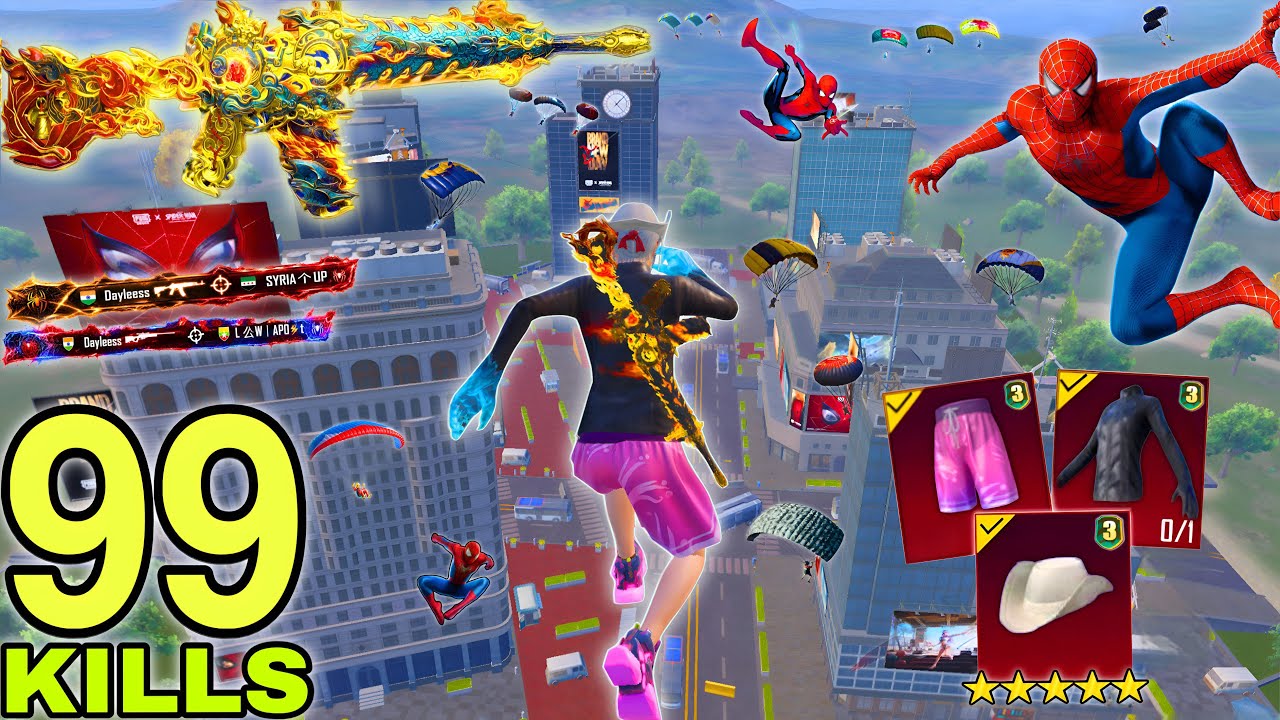 99 KILLS!!😱 IN TWO GAME SPIDERMAN PROMOTION MATCH WORLD RECORD in NEW SEASON🔥 Pubg Mobile