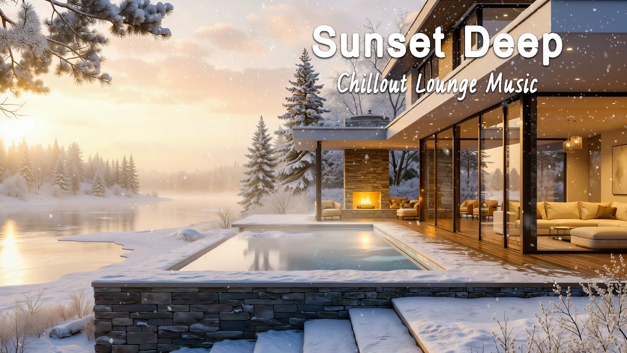 Winter Deep House Chill Music ❄️ Relaxing Sunset Pool 🎶 Lounge Music for Unwind, Focus