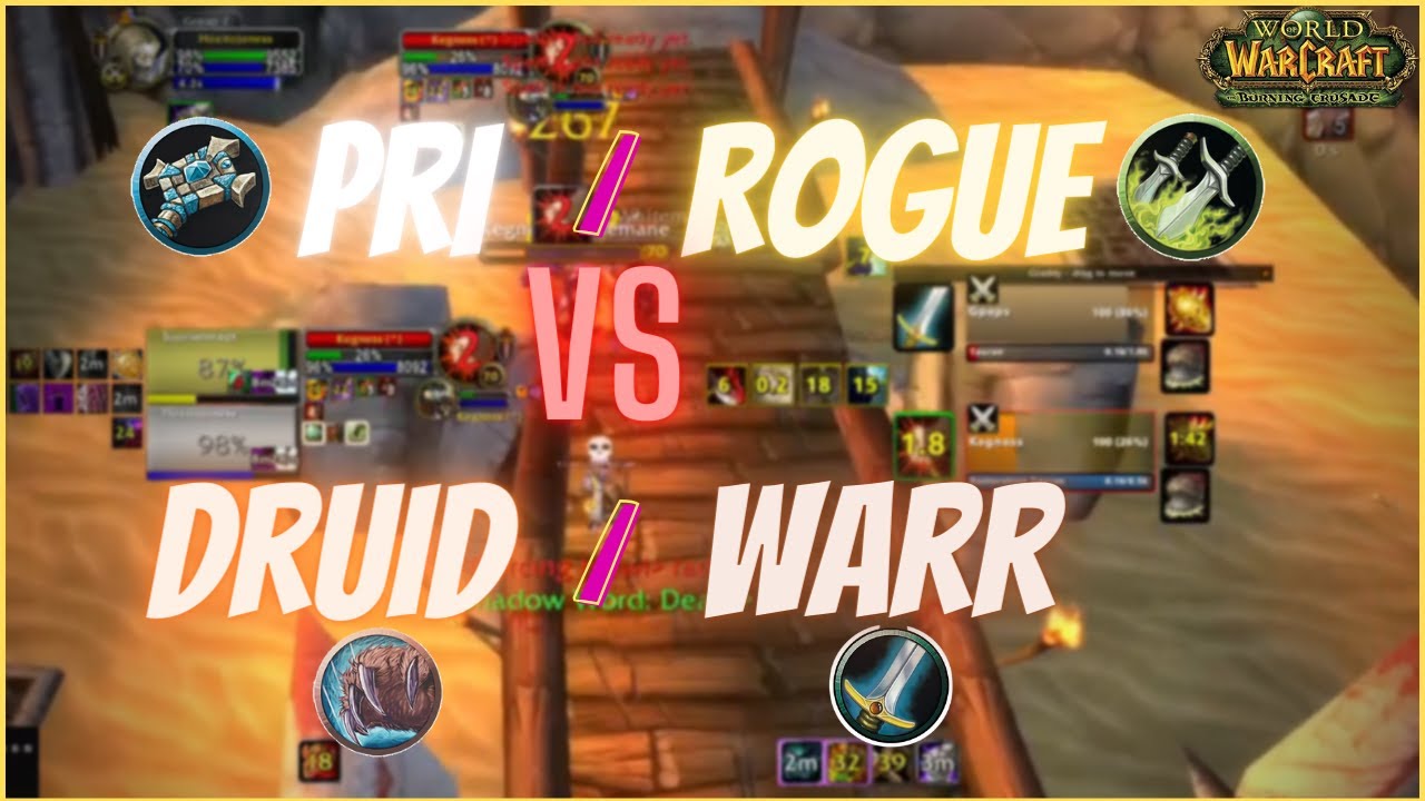 Rogue Priest Vs Warrior Druid | Classic TBC Priest Arena PvP