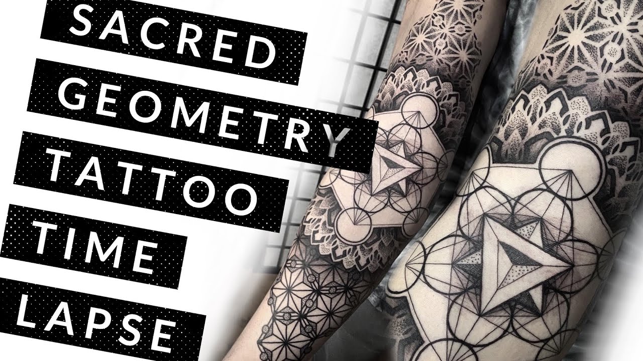 Geometric arm tattoo. Sacred Geometry, mandala and patterns. One session