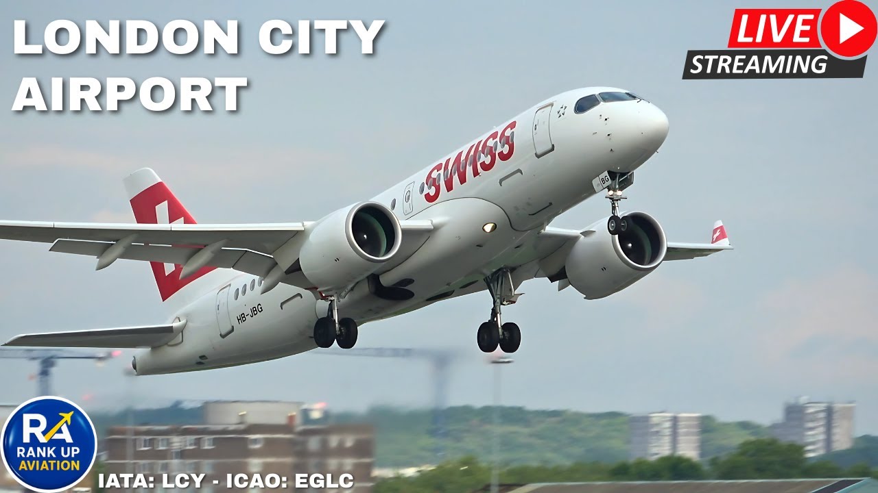 LIVE: London City Airport ✈️ Swiss & ITA A220, BA & KLM Embraer E190, E2, Dash 8 & ATR