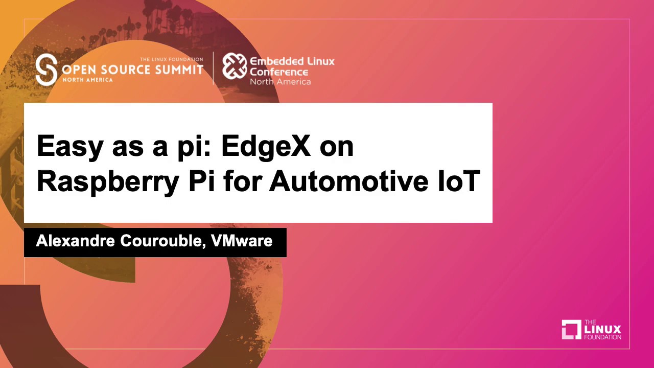 Easy as a pi: EdgeX on Raspberry Pi for Automotive IoT - Alexandre Courouble, VMware