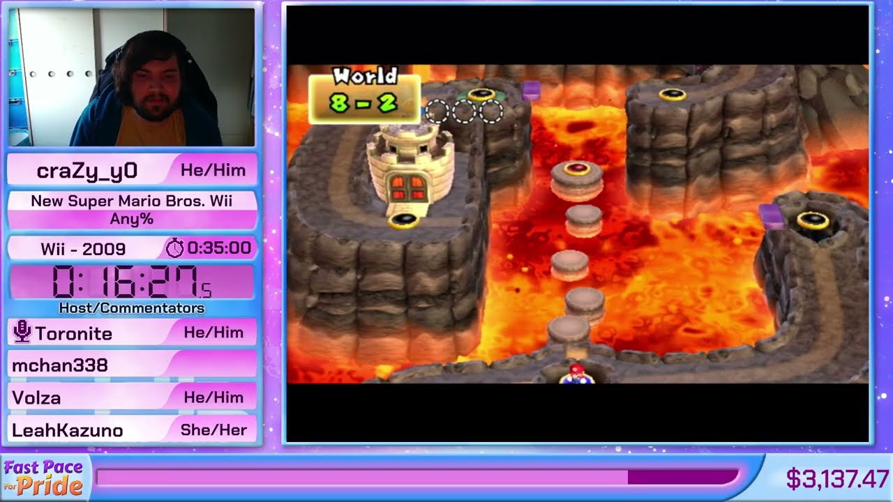 New Super Mario Bros. Wii (Any%) by craZy_y0 in 26:20 - FPFP2025