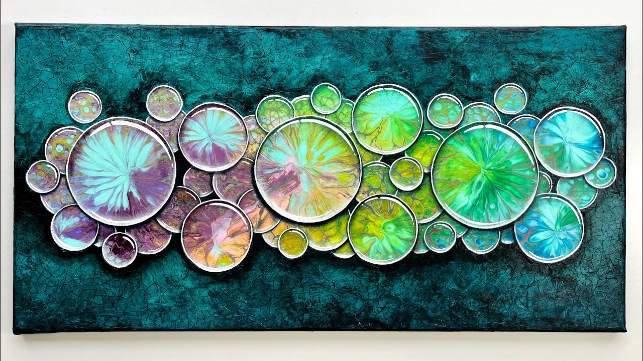 #189 RAINBOW 3D FLUIDART - acrylic pouring inspired by Lego colours - bubble painting tutorial