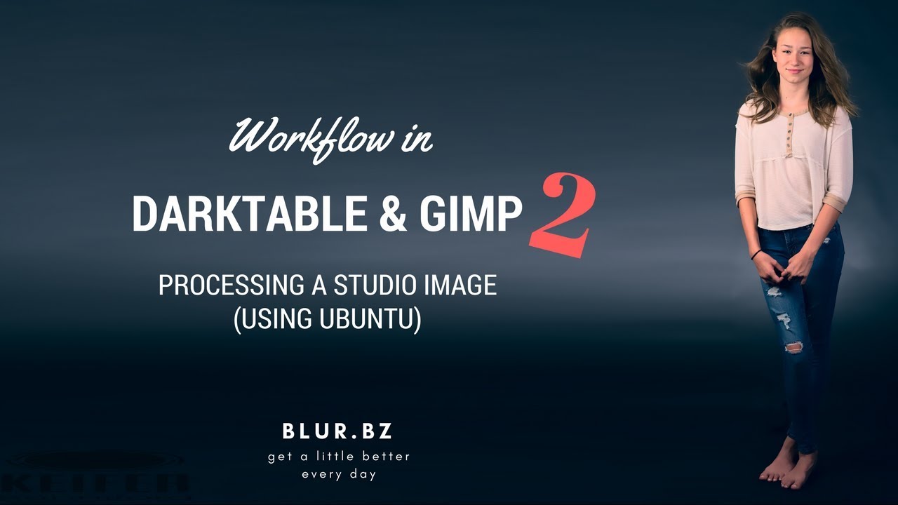 Darktable & Gimp workflow edit of a studio taken photo on Ubuntu